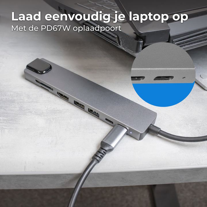 USB C HUB Ethernet 3.0 - 8 Poorten