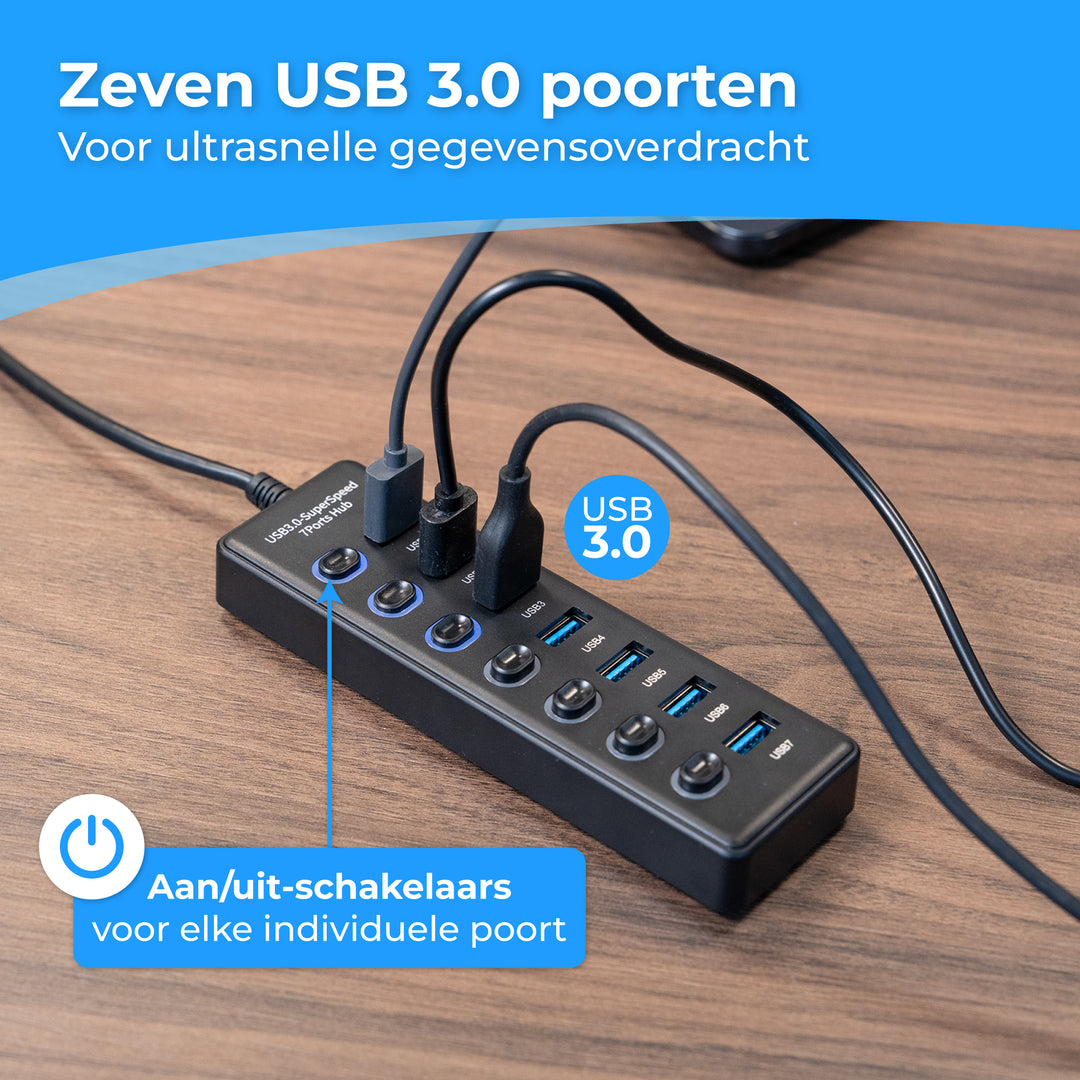 USB HUB 3.0 - 7 Poorten