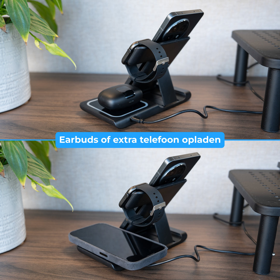 3-in-1 Draadloos Oplaadstation