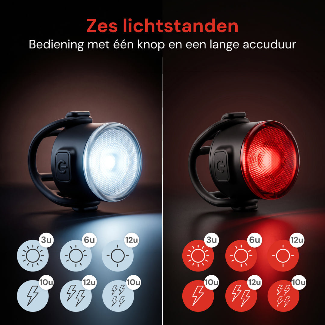 Fietslamp Rood en Wit