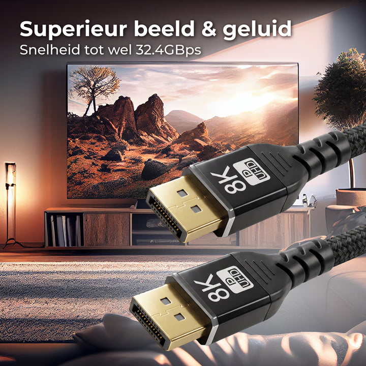 Displayport Kabel 2 Meter Zwart