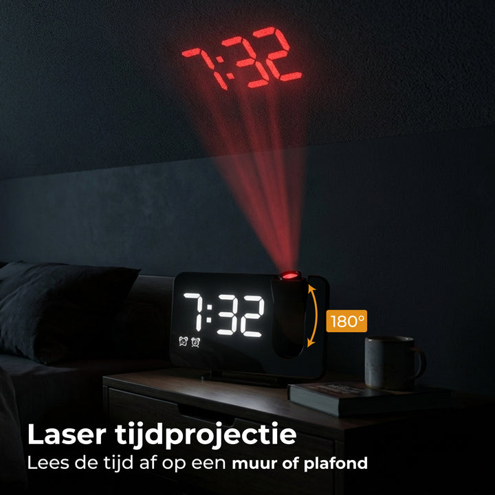 Wekkerradio met projectie