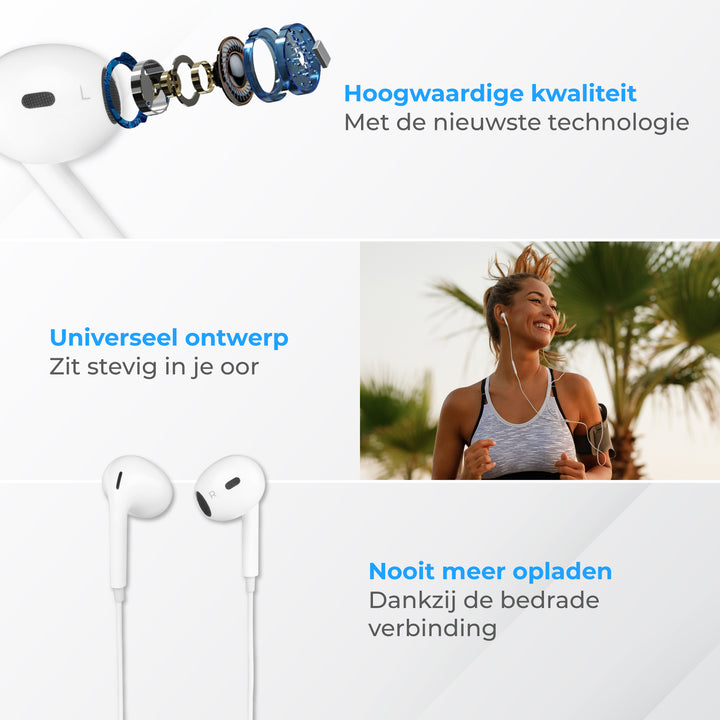Oortjes met Draad - 3.5mm Jack Aansluiting