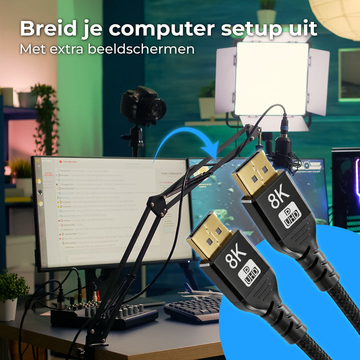 Displayport Kabel 3 Meter Zwart