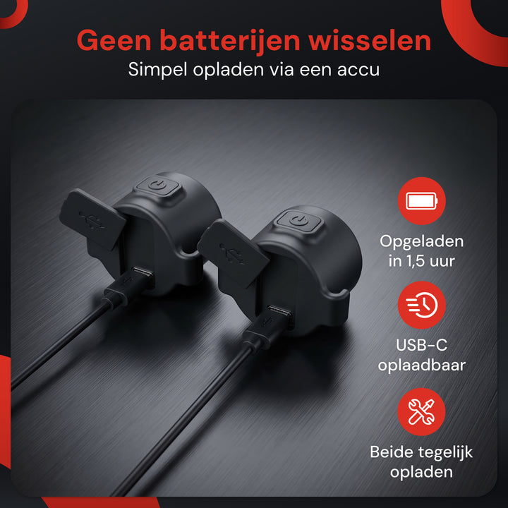 Fietslamp Rood en Wit