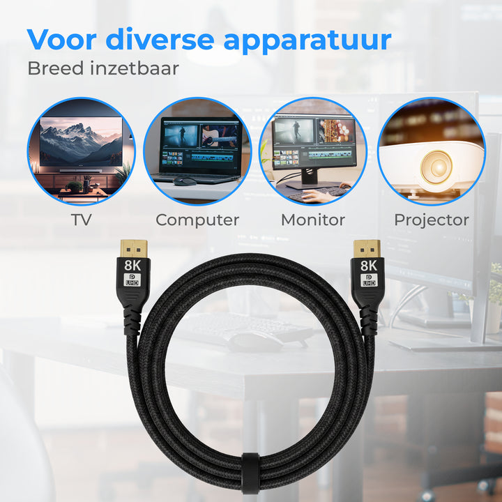 Displayport Kabel 2 Meter Zwart
