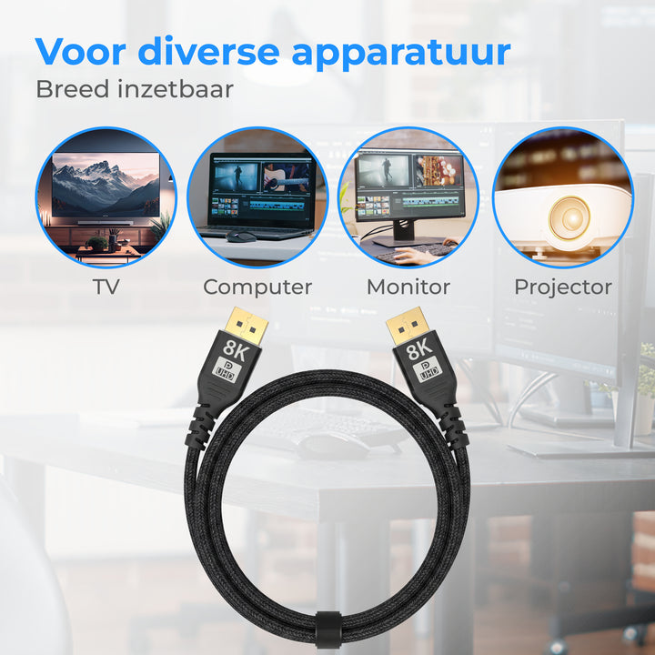 Displayport Kabel 1 Meter Zwart