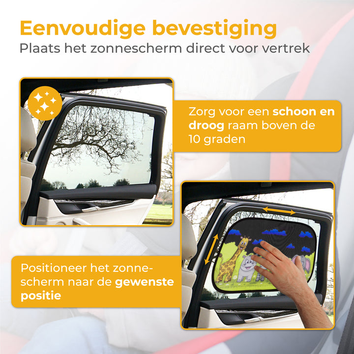 Zonnescherm voor Auto - 2 Stuks Dieren