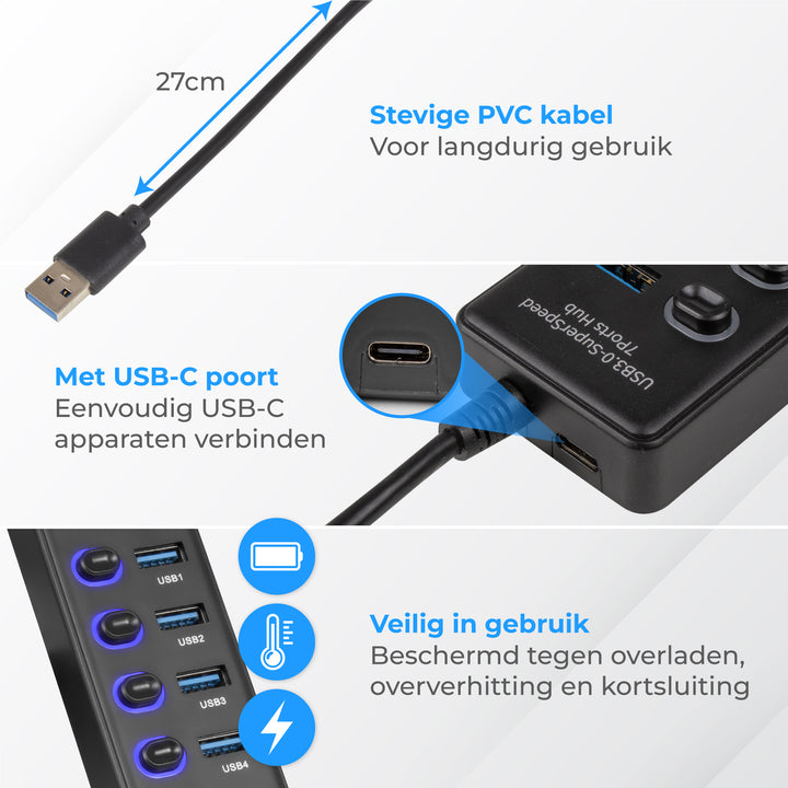 USB HUB 3.0 - 7 Poorten